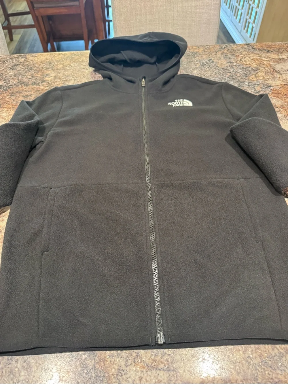 The North Face Black Lightweight Fleece Hooded Jacket